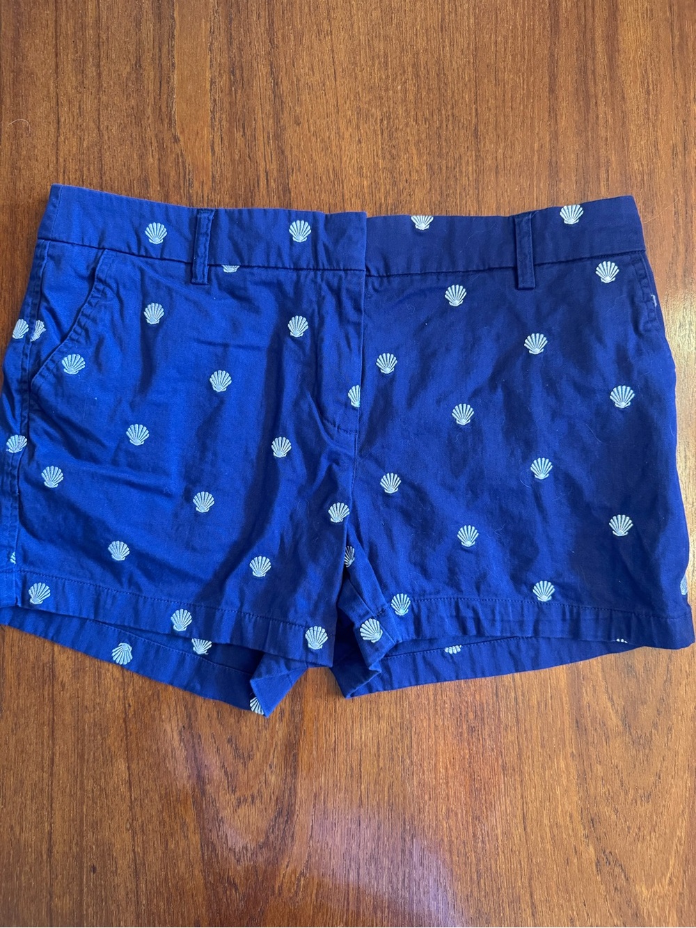 British Khaki Navy Shell-Print Women's Shorts